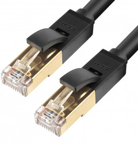 GCR-LNC701-1.0m патч-корд prof категории 7 ethernet 1.0m f/ftp, rj45, cu, 28 awg, литой, прямой , черный, экранированные коннекторы Greenconnect