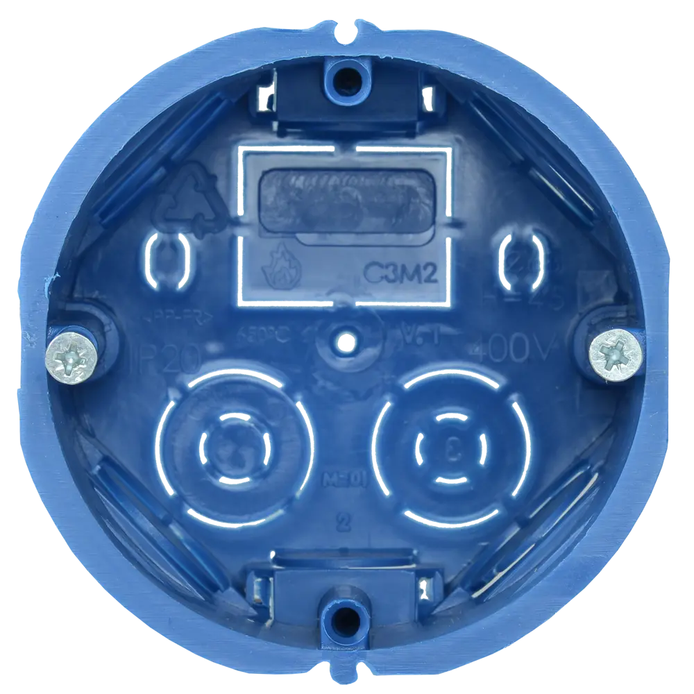 Подрозетник IEK под бетон и кирпич 68x45 мм с саморезами IP20 цвет синий Santreyd STLM-2087073 - Вид №1