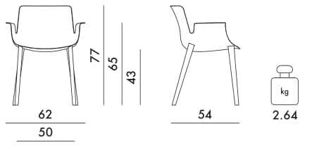 Полимерное кресло с подлокотниками Kartell PIUMA ARCH-00063016 - Вид №47