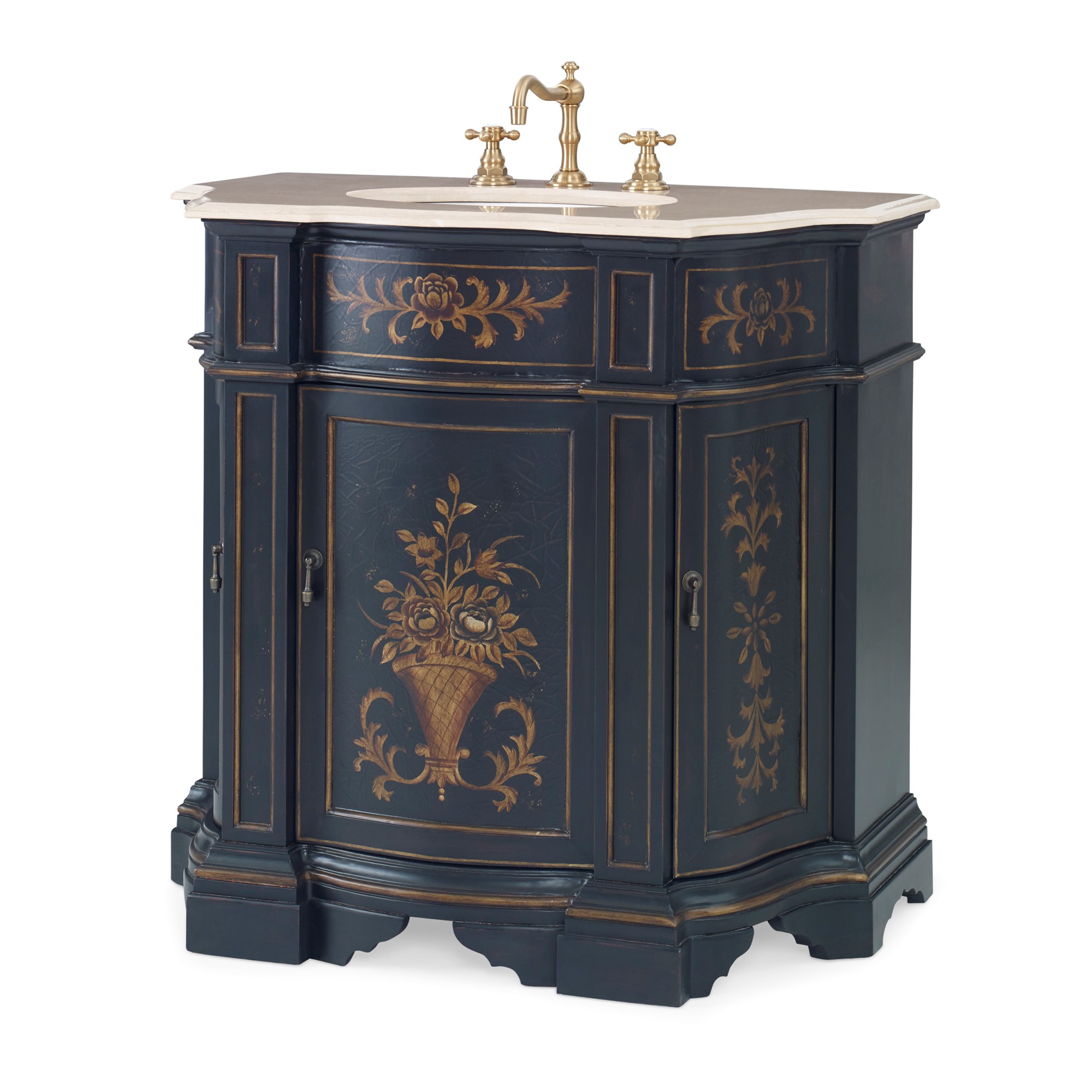 Тумбочка, средняя (от 34 до 36,5) 10408-110-301 Floral Ebony Sink Chest  Ambella  - Вид №1