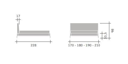 Съемная двуспальная мягкая кровать из ткани Flou ARCH-00088160 - Вид №12