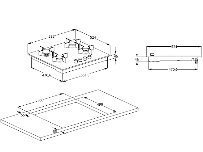 8169353 Газовая варочная поверхность Beko HILW64225SW STDN-0063477 - Вид №6