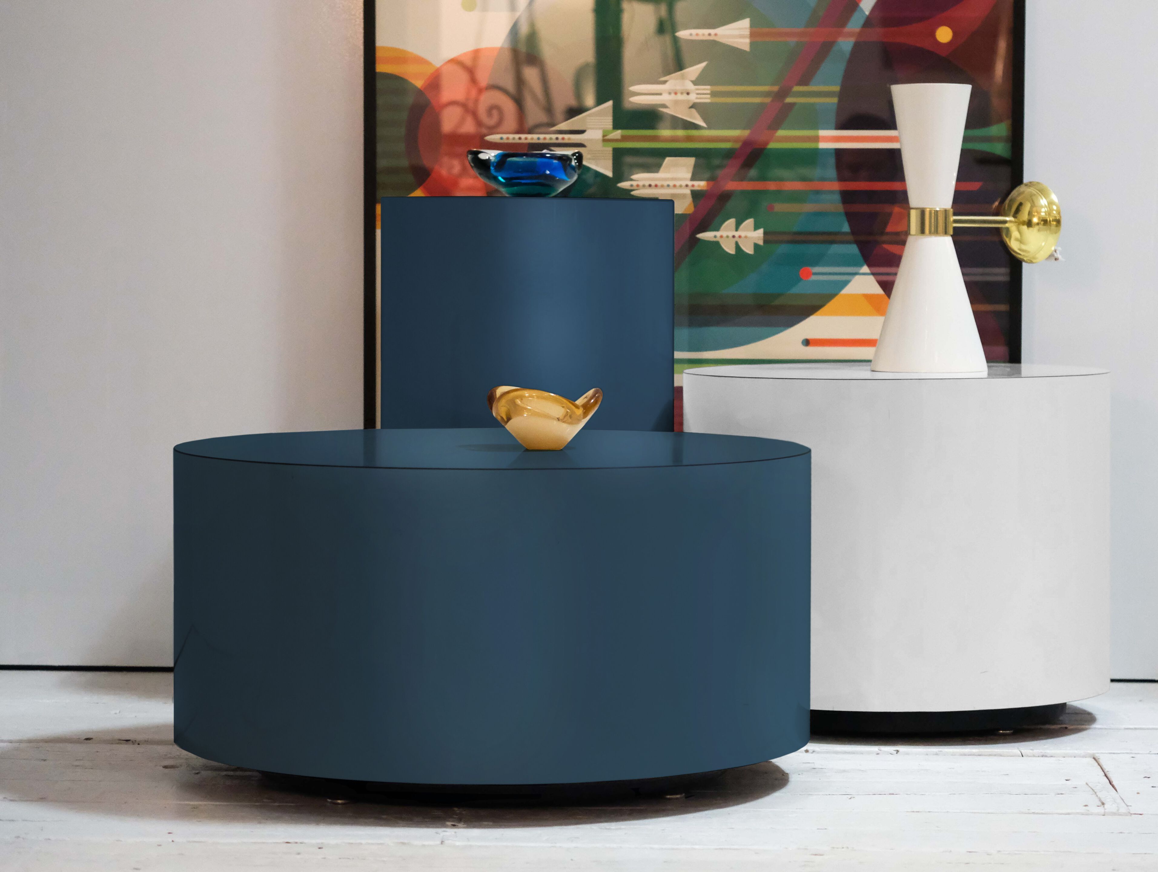 Набор журнальных столиков из ламинированного стекла и металла Jover+Valls Antique Boutique-Luna ARCH-00104161 - Вид №1