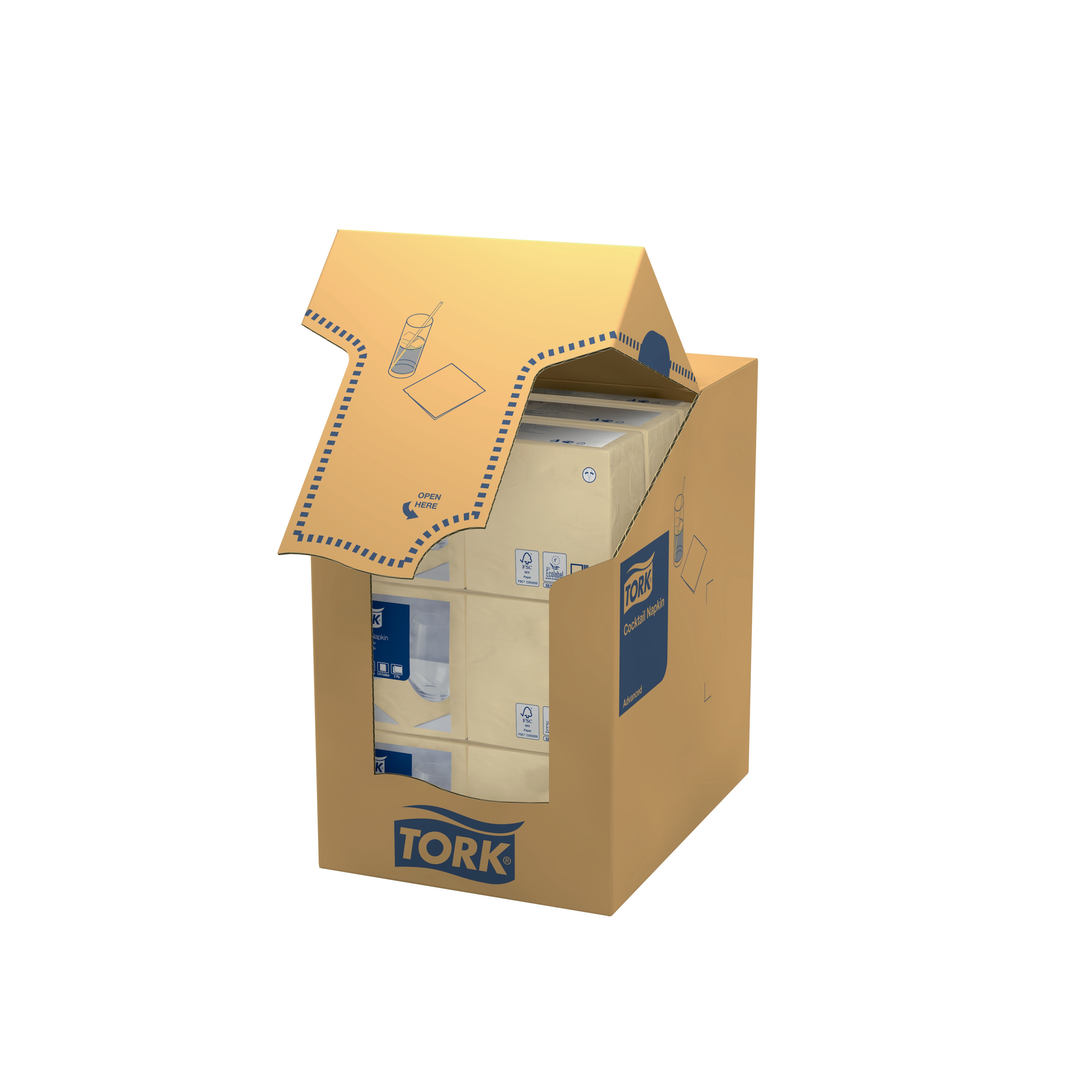 47782839 Песочная коктейльная салфетка Tork  - Вид №2