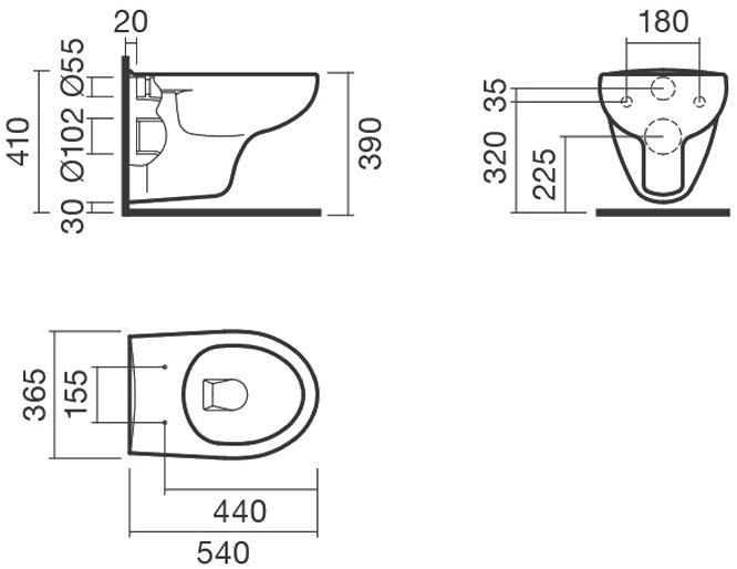 N555661arona Подвесной унитаз настенный Белый Paini ARONA Италия;Португалия - Вид №2