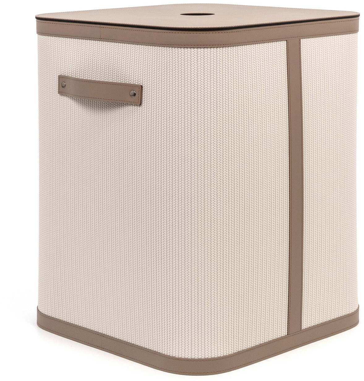 Квадратная корзина Roda - 40X40XH50 см / Кремовый / плетеная кожа_серо-коричневый