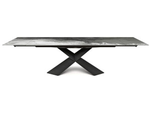 Стеклянный выдвижной прямоугольный стол