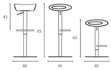 Inday Поворотный табурет с регулируемой высотой с подставкой для ног Ipanema sun-id-1382364 - Вид №3