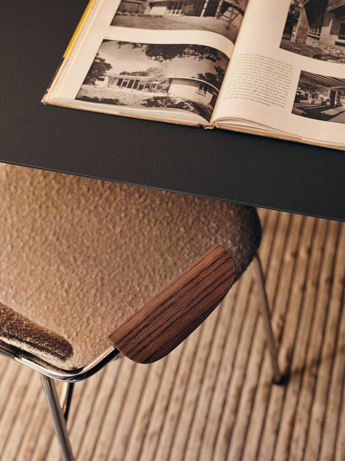 1110008-010D03ZZ MENU Обеденный стул, полностью обитый, с подлокотником, Хром Темный мореный дуб | Lupo T19028 / 004  - Вид №21