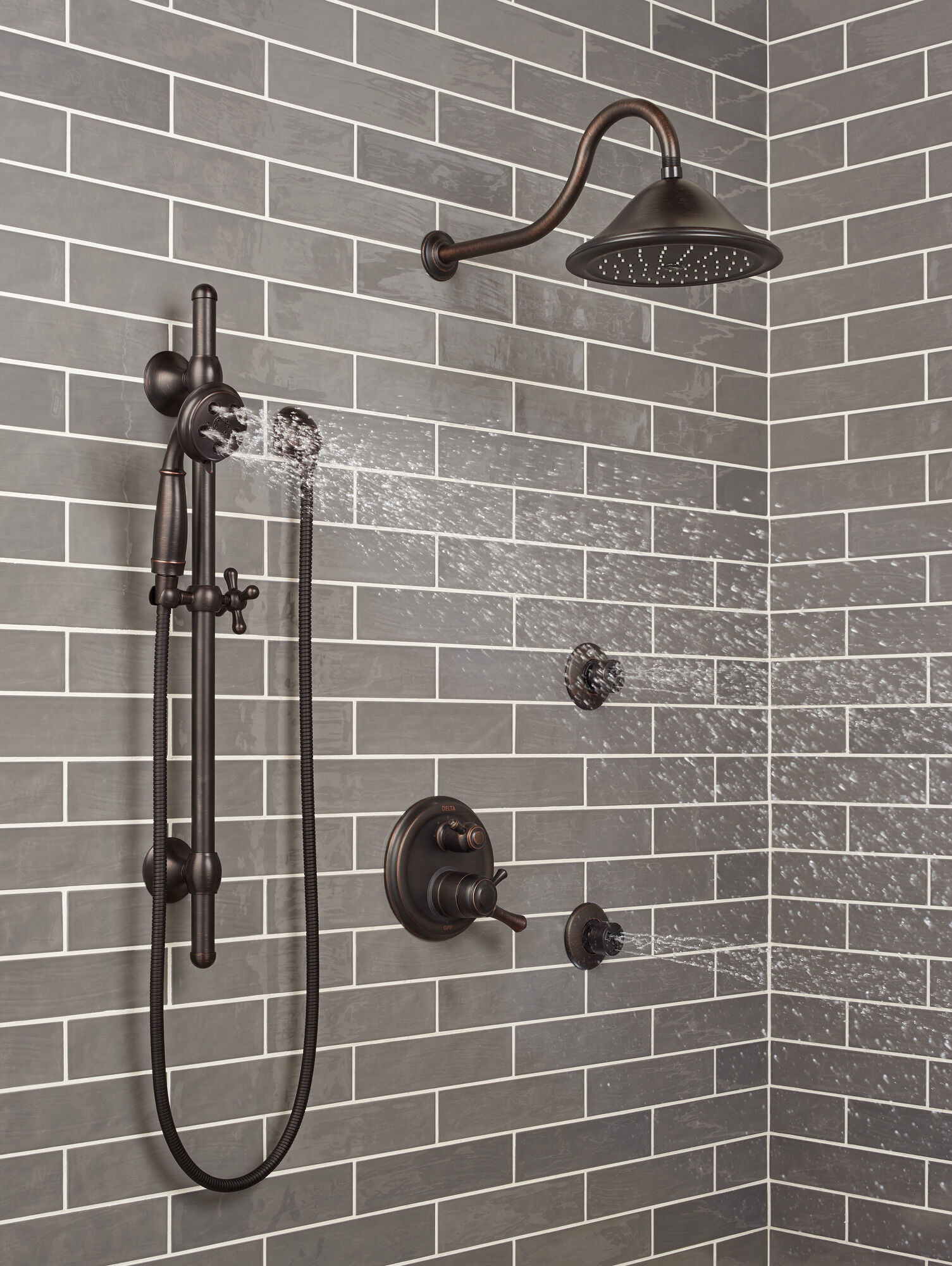 SH5005-RB Спрей для тела HydraChoice® - Массажная распылительная головка H2Okinetic® Delta Faucet HydraChoice Body Spray System Венецианская бронза  - Вид №5