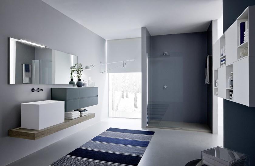 Ideagroup Лаковая тумба под умывальник с зеркалом Nyù sun-id-1506878 - Вид №1