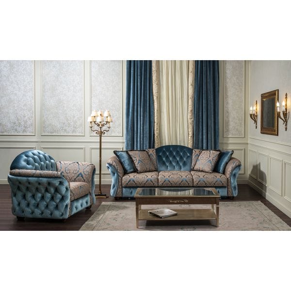 Диван Bellissimo прямой голубой с бежевым UNICO ДИЗАЙНЕРСКИЕ 248920 Голубой;бежевый  - Вид №3