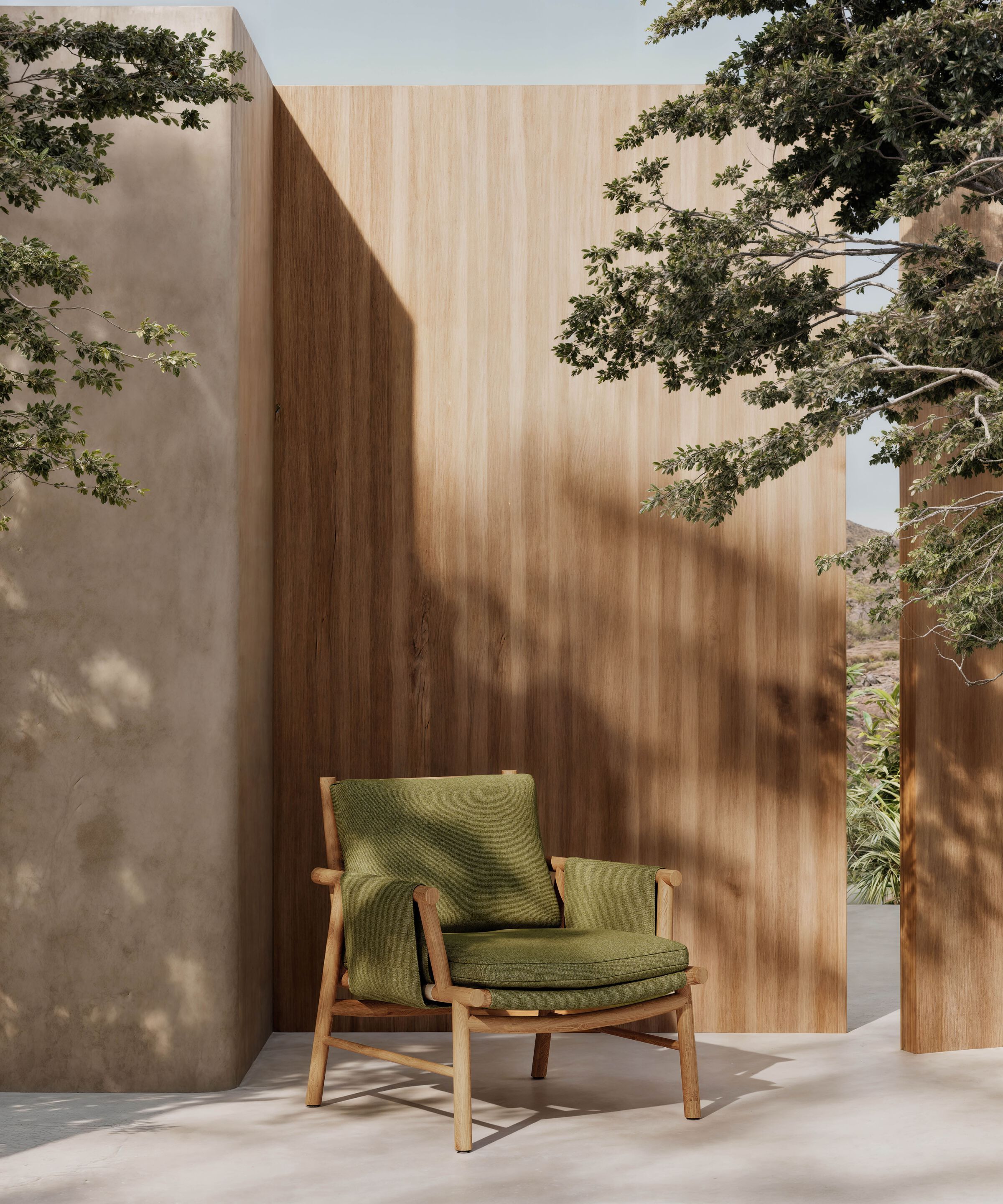 Садовое кресло из тикового дерева и Sunbrella® YAAZ Uz ARCH-00145697 - Вид №1