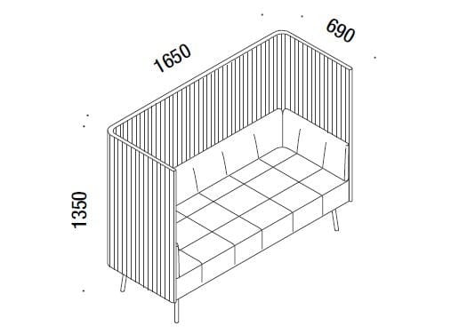 Тканевый диван с высокой спинкой Martex неожиданный ARCH-00001841 - Вид №2