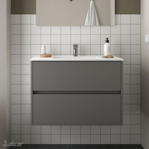 85075 SALGAR Мебель для умывальника NOJA 900 MATT GREY + Раковина Мэтт Грей