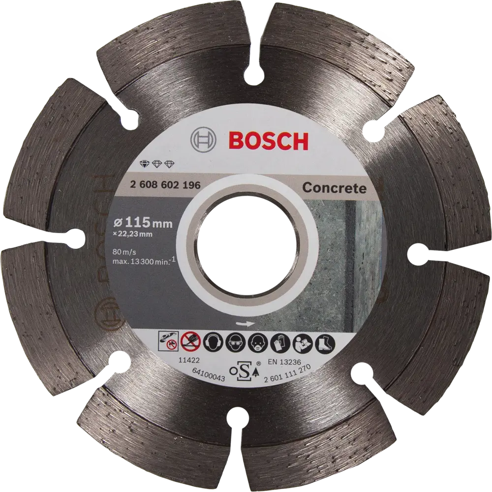 Диск алмазный по бетону Bosch Standard for Concret 2608602196 сегментный 115x22.2x1.6 мм BOSCH PROFESSIONAL STLM-2103476