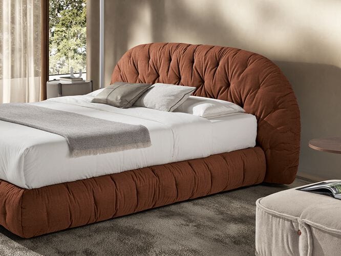 Двуспальная кровать с тканевой обивкой и спинным изголовьем Max Divani Globo ARCH-00150643 - Вид №5