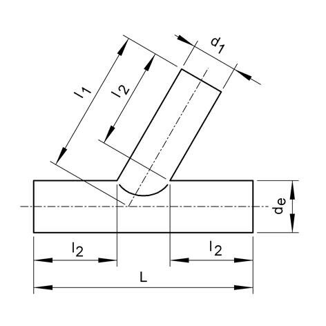 SANIT 221453000100032 Отделение 60 °, РР, SDR 11, Уменьшенный сварные  - Вид №1