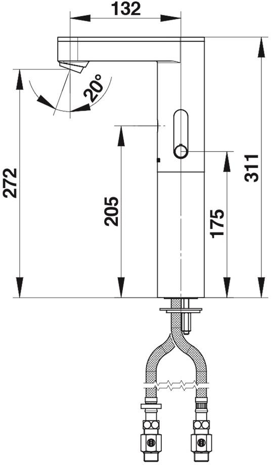 Бесконтактный смеситель с рычагом, высокий, с чёрной крышкой Presto SO'O 56207 56207.0 - Вид №1