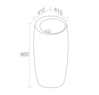 L100T0R0VT.101 Напольная раковина круглая A. e T. Italia SPOT Белый матовый AeT ITALIA - Вид №1