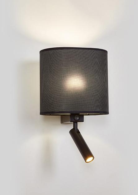 luxcambra Настенный светильник из металла и ткани с лампой для чтения  Oita_led_screen_2421  - Вид №2