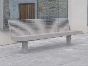 Скамья из нержавеющей стали со спинкой