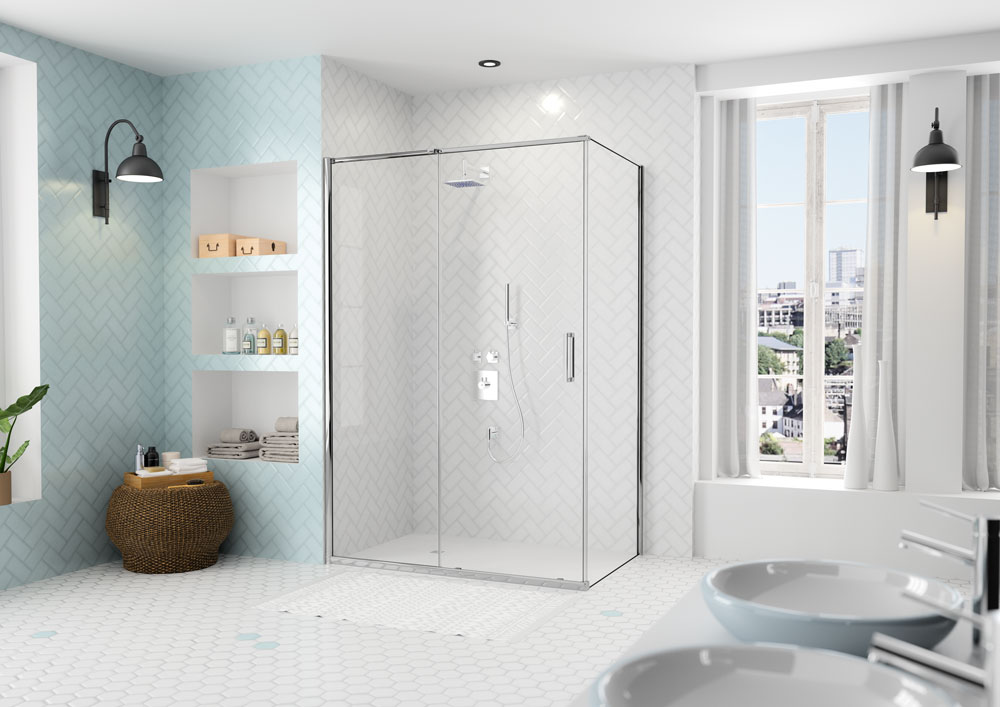 Торцевая панель для монтажа с дверью AR8SPSL90 Merlyn Arysto Хромированный 