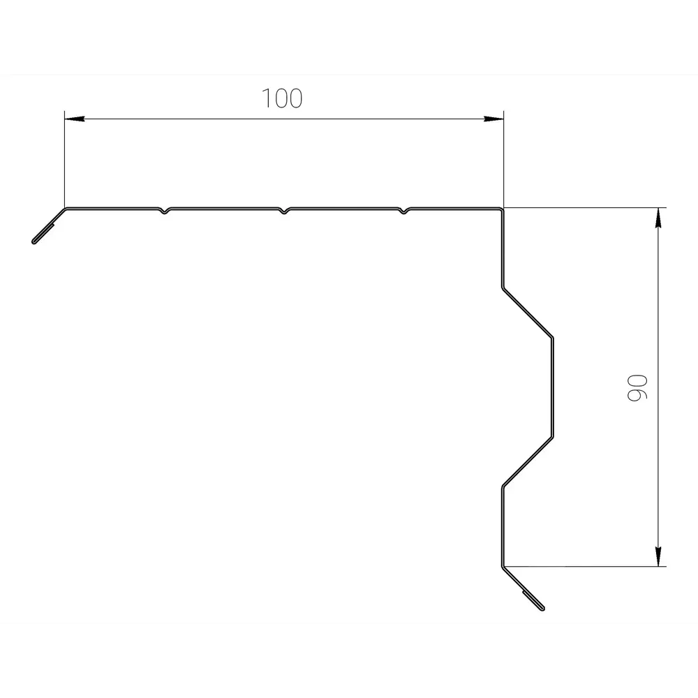 Планка ветровая для металлочерепицы 90x100 мм 2 м 0.4 мм RAL 8017 коричневый 12731994 STLM-2052568 Santreyd  - Вид №4