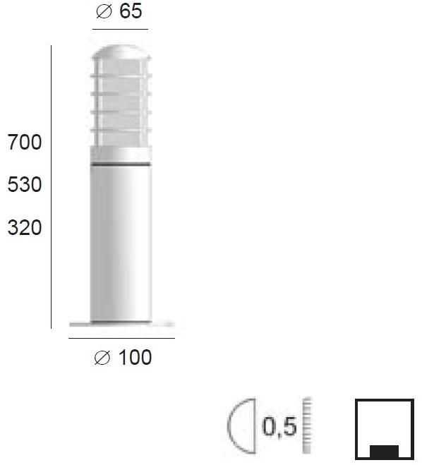 BEL-LIGHTING Столбик из металла Atlantic 180 - Вид №4