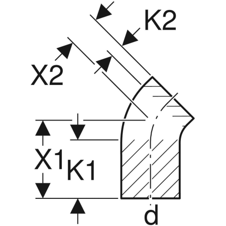 365.055.16.1 Отвод удлиненный Geberit PE Geberit  - Вид №5