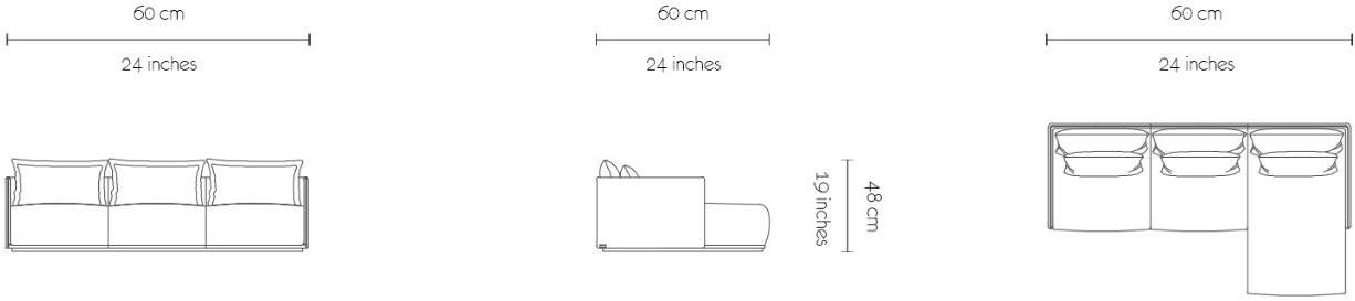 MORADA Диван из ткани с шезлонгом Verona Verona sec - Вид №5