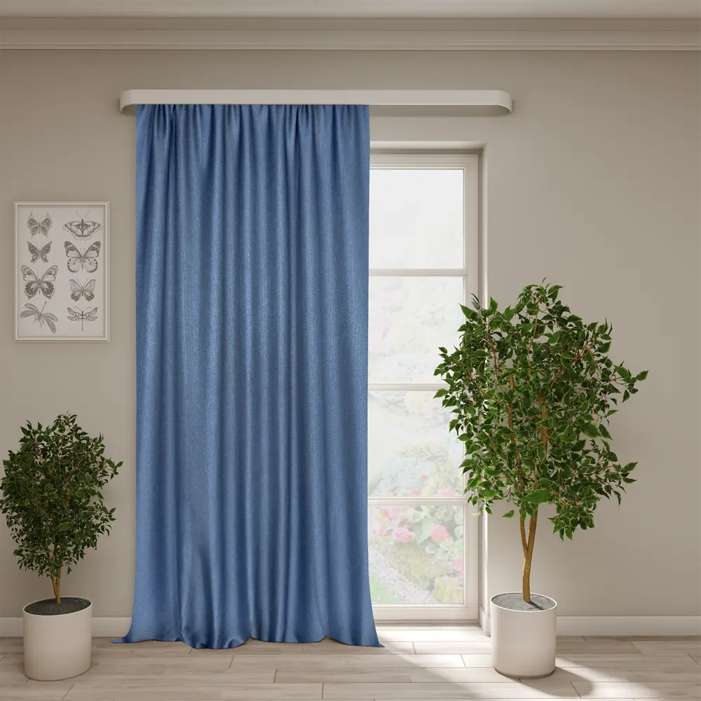 Штора Melange на ленте 200×280 см глубокий синий для гостиной 89422755 Santreyd STLM-1583412