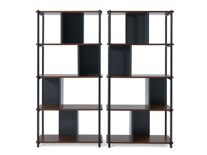 Отдельно стоящий книжный шкаф из дерева и металла