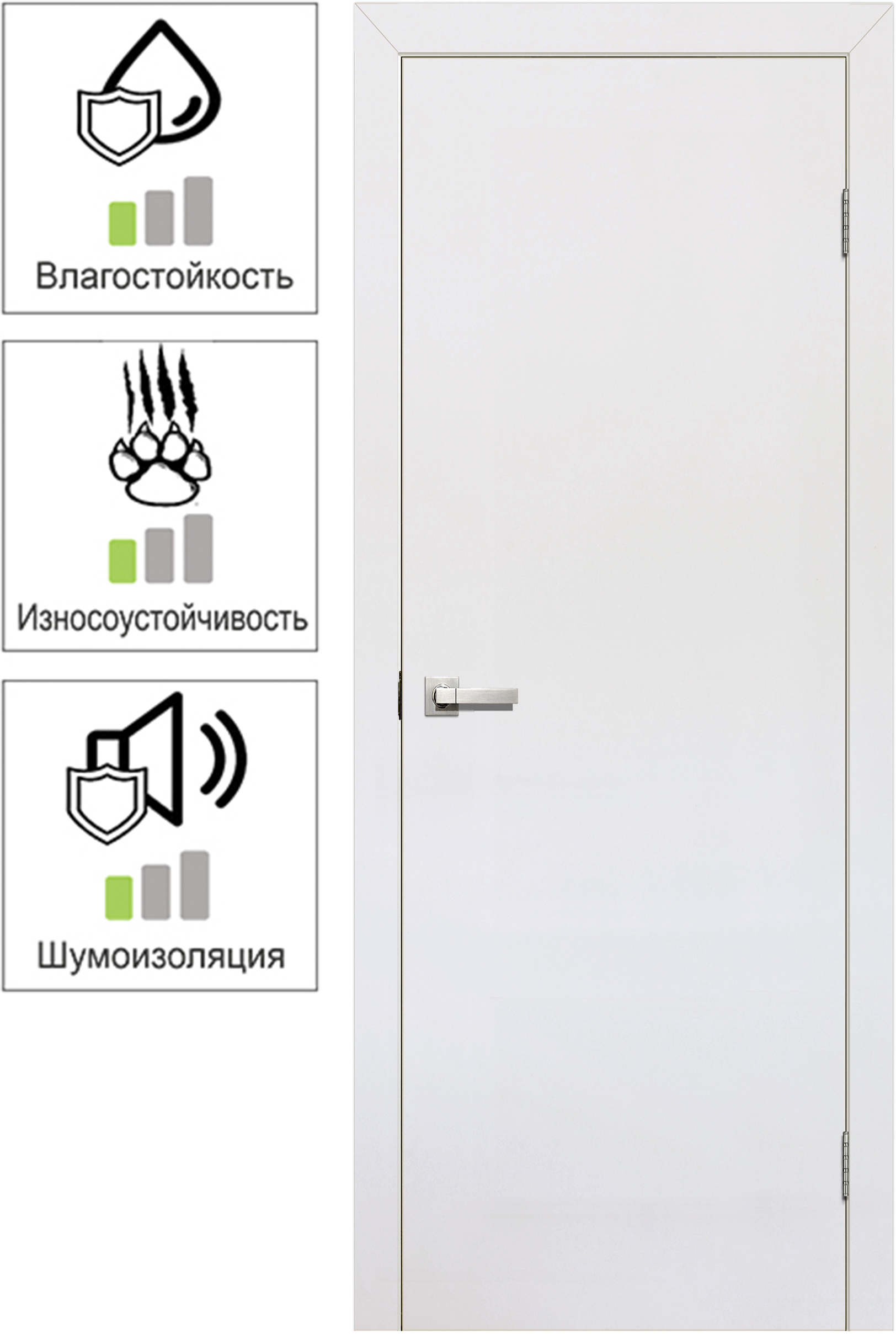 18232310 Дверь межкомнатная глухая финиш-бумага ламинация цвет белый 90x200 см STLM-0010038 VERDA