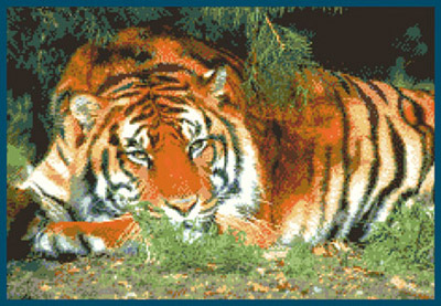 157х230кл Схема для вышивания цв. А3 ДК-319 "Тигр" Santreyd 