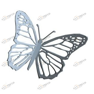 Бабочка металлическая 8х12 см белая Butterfly KARMAN  00-3883247 Белый 