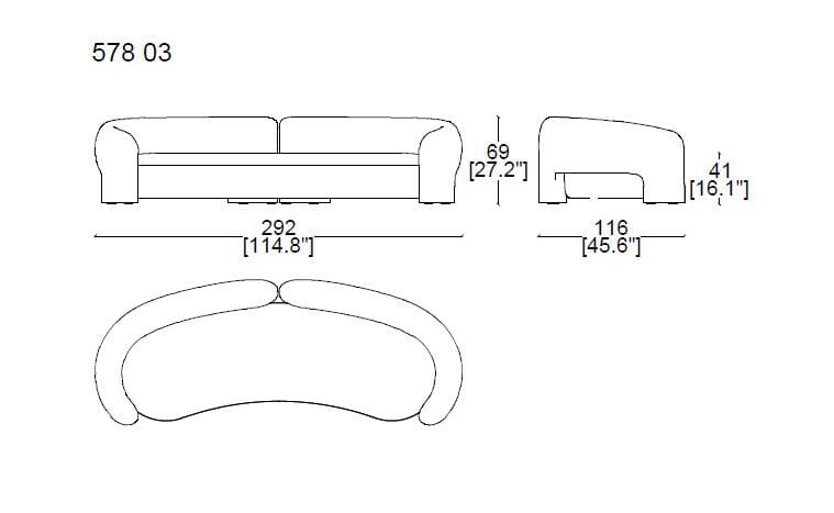 5-местный тканевый диван CASSINA DUDET BOLD ARCH-00134360 - Вид №3