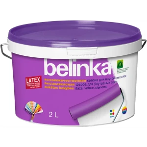 Краска водно-дисперсионная для внутренних стен Belinka Latex B1 цвет белый матовый 2 л