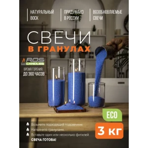 91545388 Набор для изготовления свечей Roscandles 3 кг и фитиль 6 м цвет синий STLM-0814489