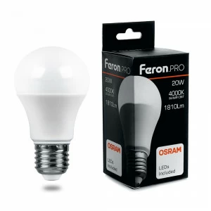 Лампа светодиодная Feron.PRO "Шар" E27 17W 4000K OSRAM LED LB-1017 38039 FERON  00-3956717 Матовый