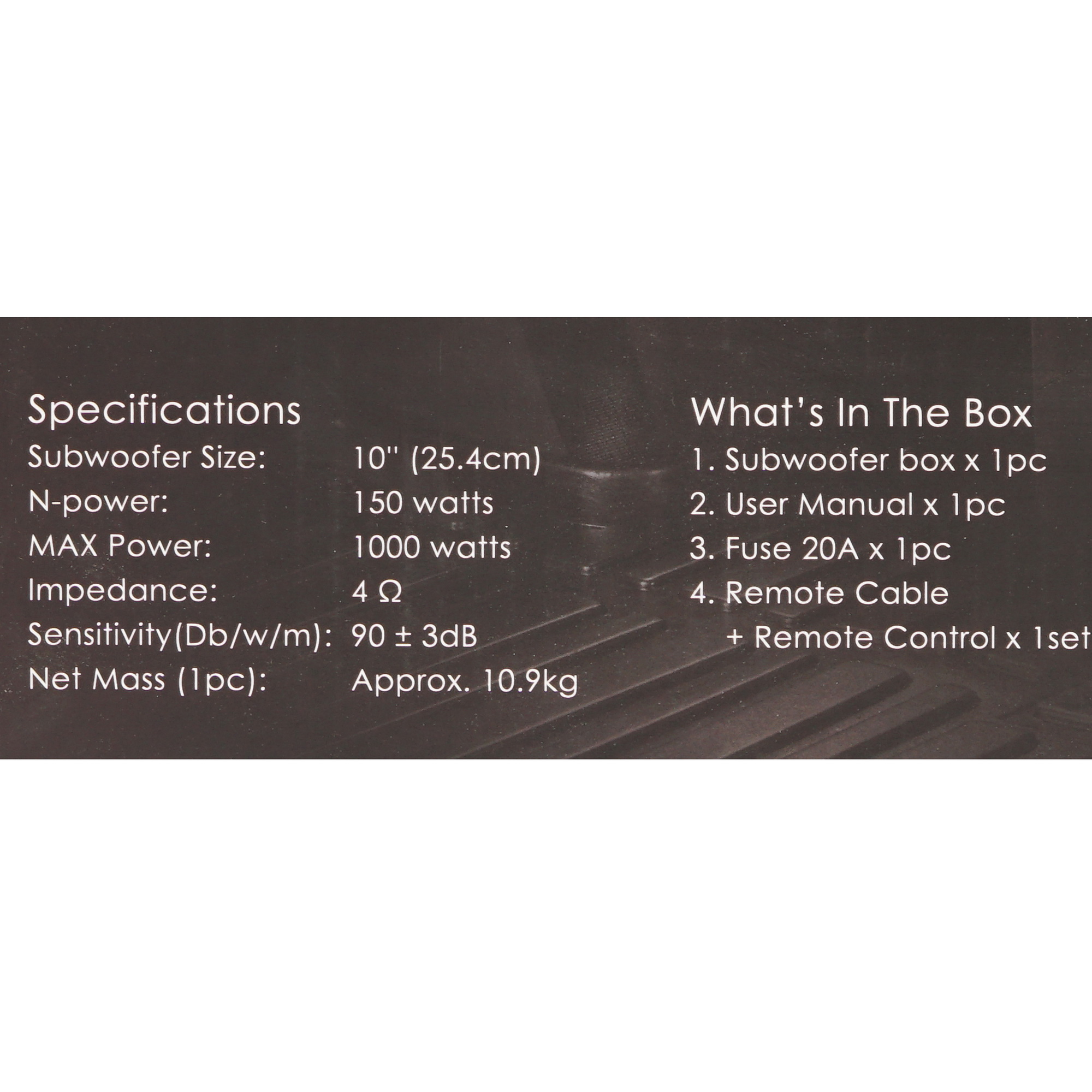 9171299 Автосабвуфер активный Nakamichi NAK-NBX251A STDN-0071196 - Вид №7