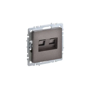 91928611 Розетка компьютерная встраиваемая Iek Brite BR-K20-2-K45 RJ45 Cat 6 цвет бронза STLM-1532971