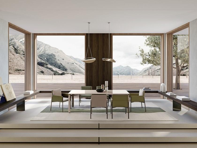 Turri Кресло с подлокотниками, обитыми кожей и тканью Zenit sun-id-1369241 - Вид №3