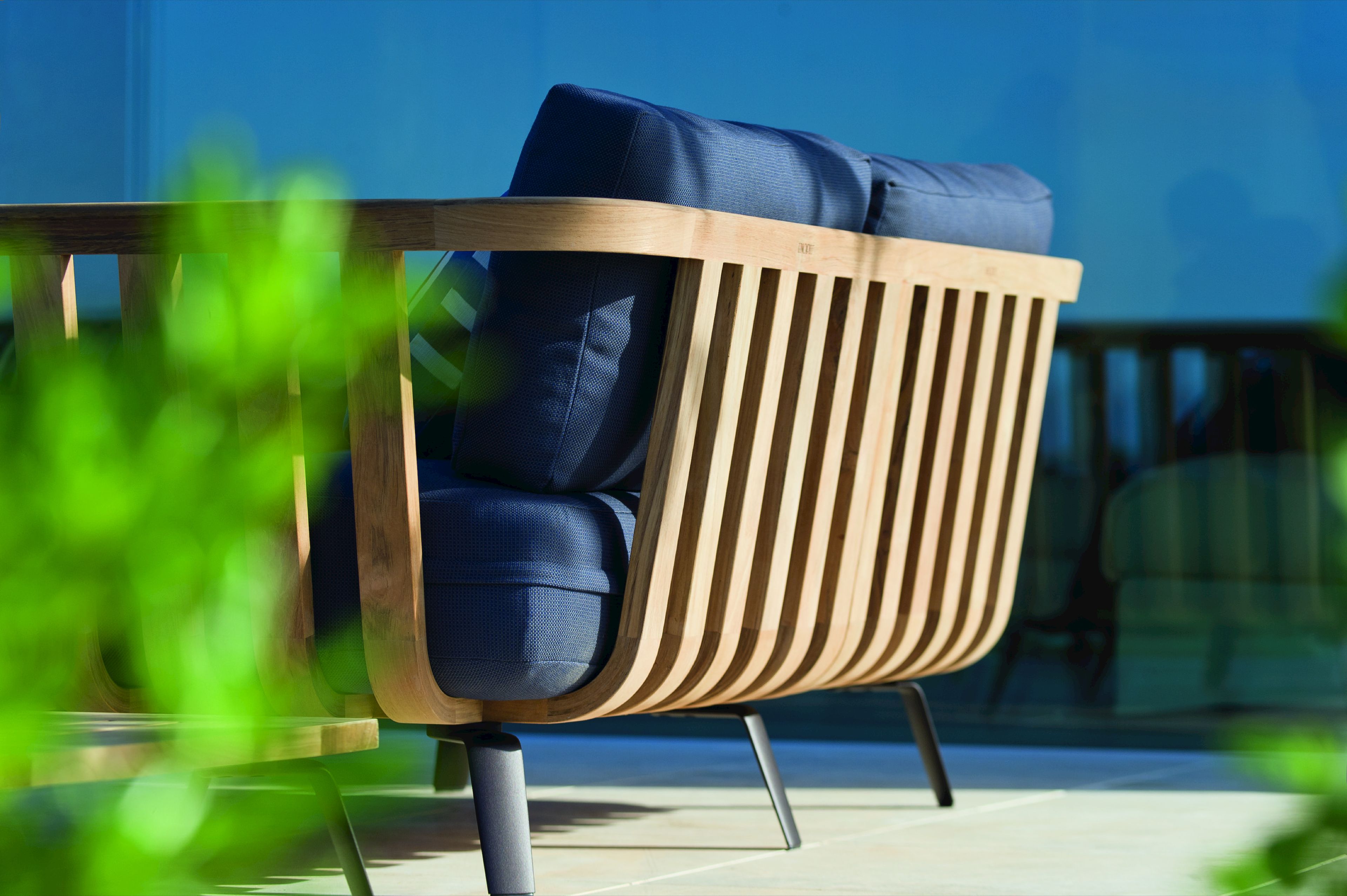 Садовое кресло из тикового дерева и акриловой ткани Unopiù Welcome ARCH-00123116 - Вид №4