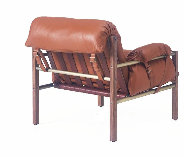 BassamFellows Кожаное кресло Club с подлокотниками Sling Cb-570 - Вид №3