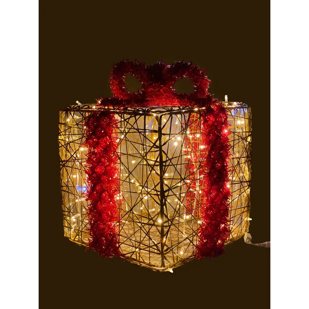 Электрическая светящиеся фигура Подарок 100 LED 40x40x40 см теплый белый свет 86164009 STLM-2037776 AJURIO  - Вид №1