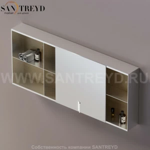 Agape 027 Настенный зеркальный шкаф 140 см. Отделка: хромированный сатин, фанера под натуральный дуб. Для хромированной отделки добавьте 16 % к базовой цене. AMOB027H6014RTSP