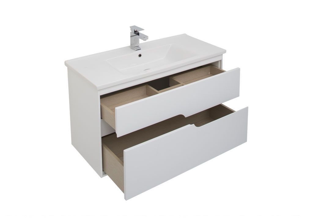 Тумба под раковину Aquanet Модена 100 белый sun-id-275389 - Вид №3