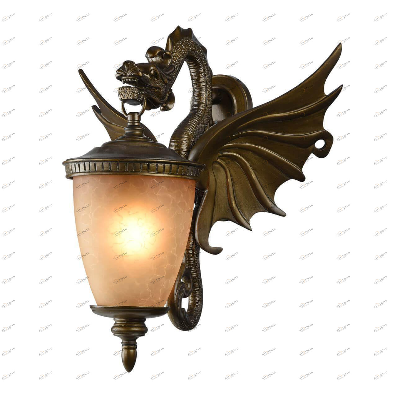 Уличный настенный светильник 48х40х23 см бронза Dragon 1717-1W FAVOURITE ДРАКОН, ФИГУРКИ 00-3897438 Бежевый;бронза 