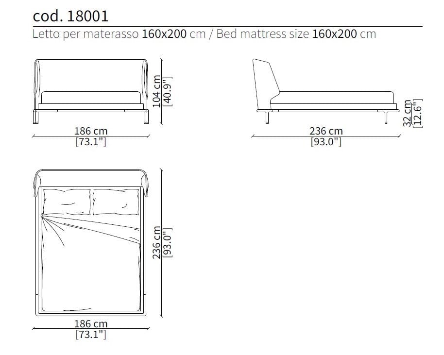 Двуспальная кровать с мягким изголовьем Frigerio Alfred ARCH-00049003 - Вид №5